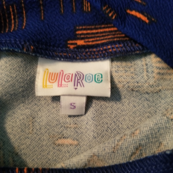 LuLaRoe Cassie. Royal blue/orange. Knee length. S - Picture 3 of 4